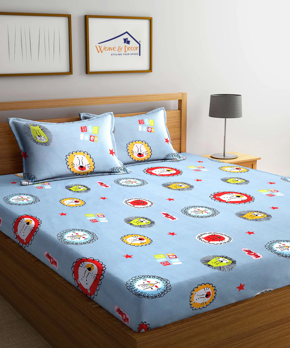 Cute Kids Fitted Bedsheet With Pillow Cover