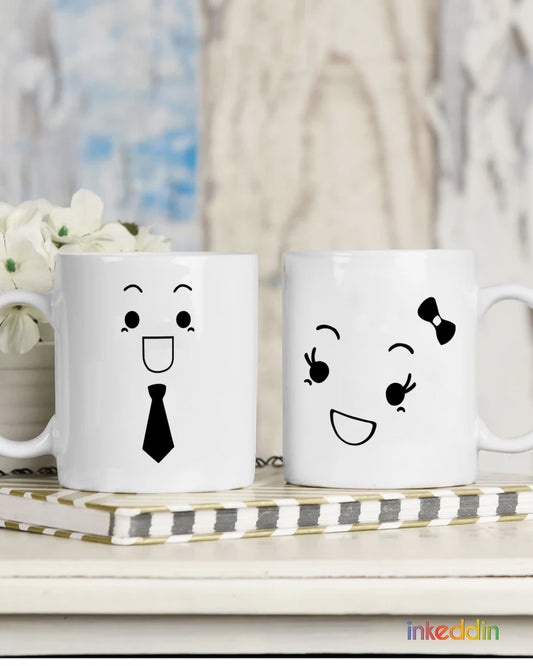 Cute Tie & Bow Mug Set of 2