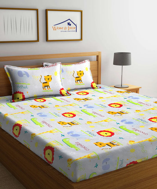 Cute Kids Fitted Bedsheet With Pillow Cover