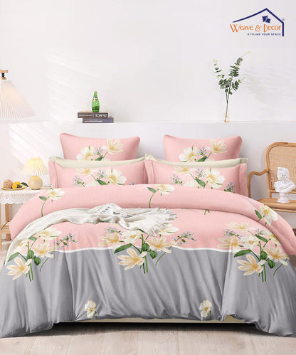 Pretty Floral King Size Bedsheet With 2 Pillow Covers