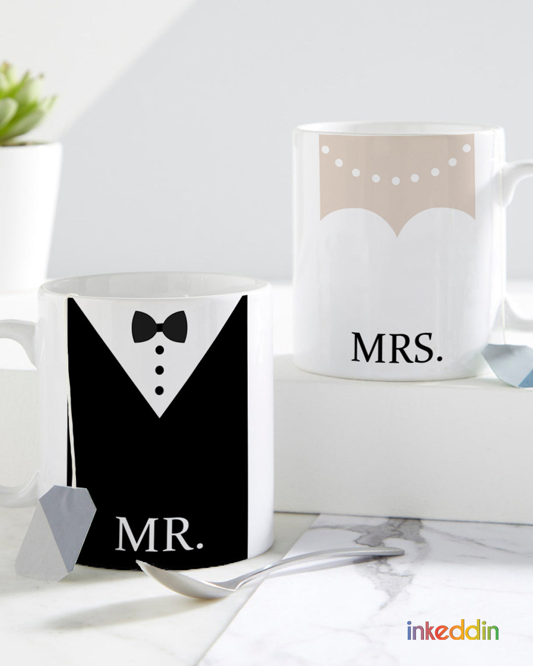 Beautiful Mr & Mrs Coffee Mug Set of 2 for Couples