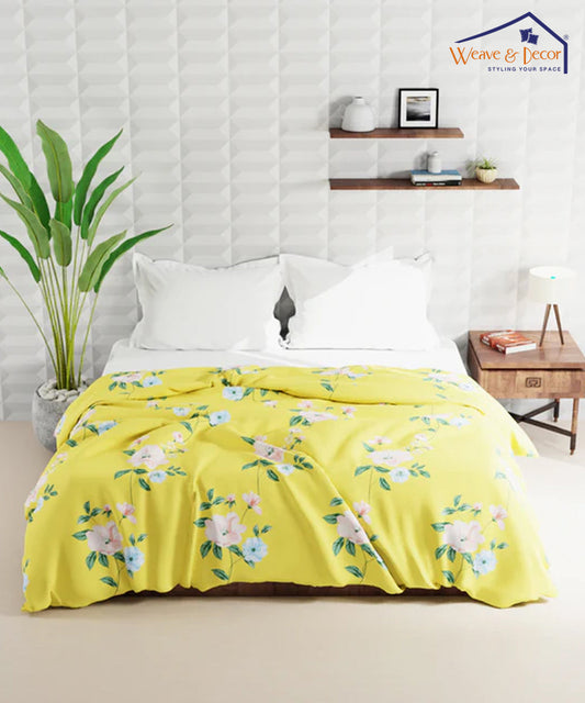 Yellow Floral 350GSM All Weather Comforter