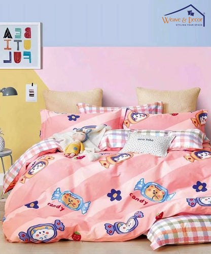 Cute Kids Comforter Set with Bedsheet