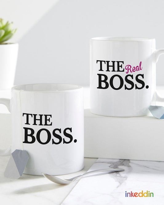 The Boss- The Real Boss Mug Set of 2