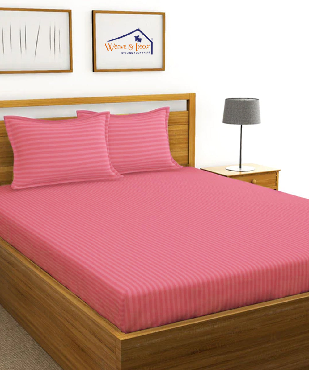 Coral Fitted Bedsheet With Pillow Cover