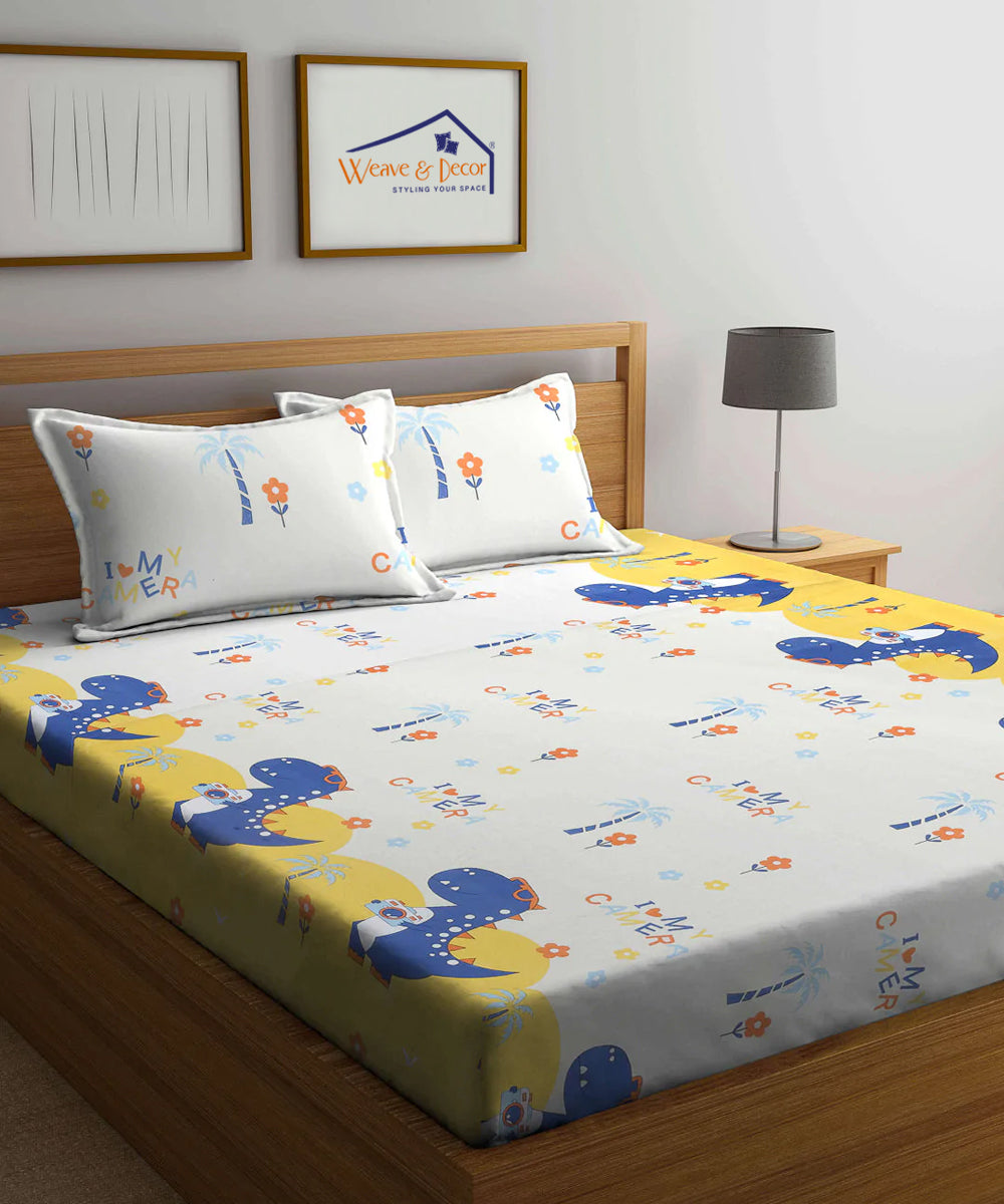 Cute Kids Fitted Bedsheet With Pillow Cover