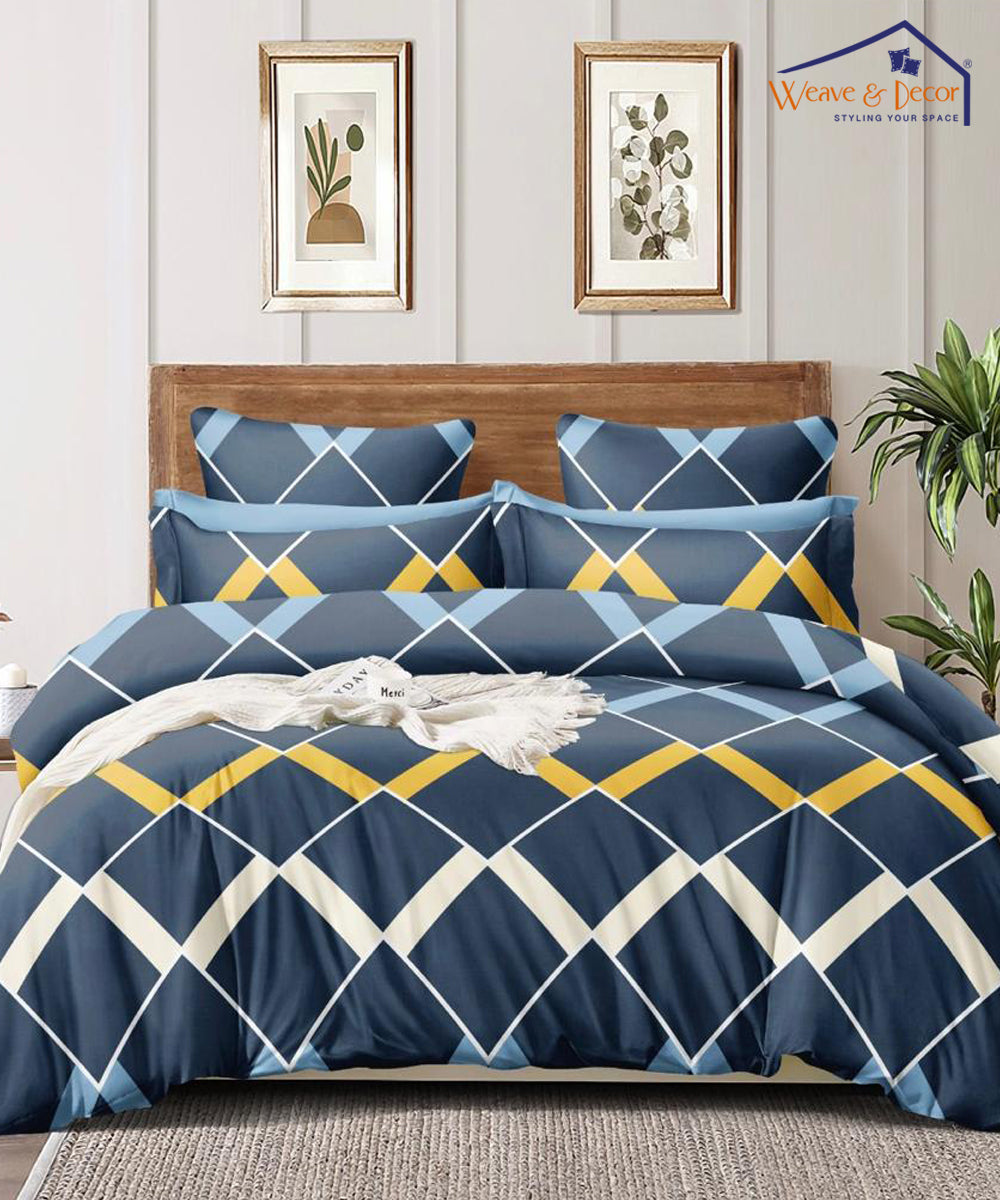 Blue Geometric 350GSM All Weather Comforter