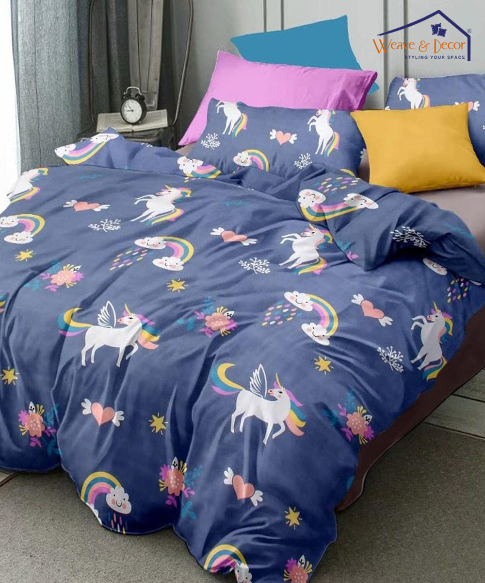 Unicorn Comforter Set with Bedsheet