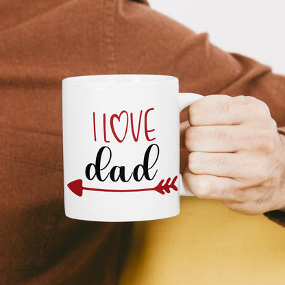 I Love DAD Printed Ceramic Mug  | White