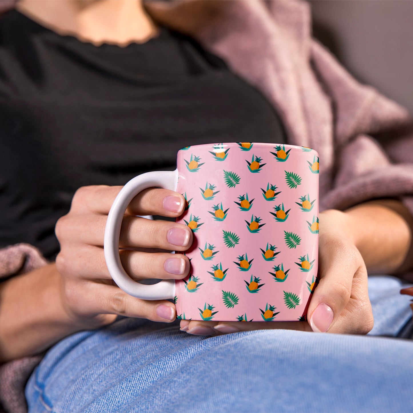 Pineapple Printed Ceramic CoffeeMug