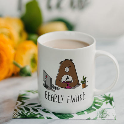 Bearly Awake Printed Ceramic Coffee Mug