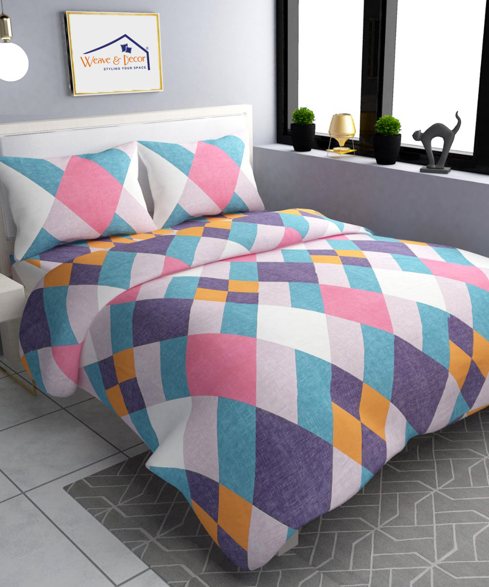 Multicoloured Squares 350GSM All Weather Comforter