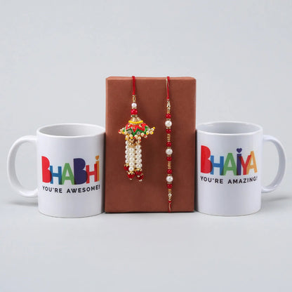 Bhaiya Bhabhi Mug Set with 2 Rakhi