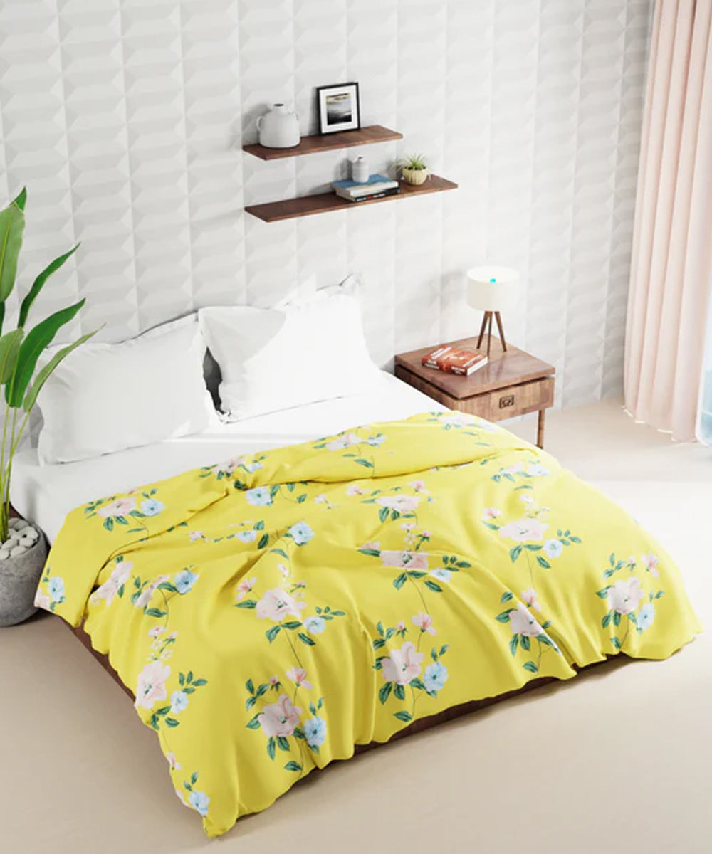 Yellow Floral 350GSM All Weather Comforter