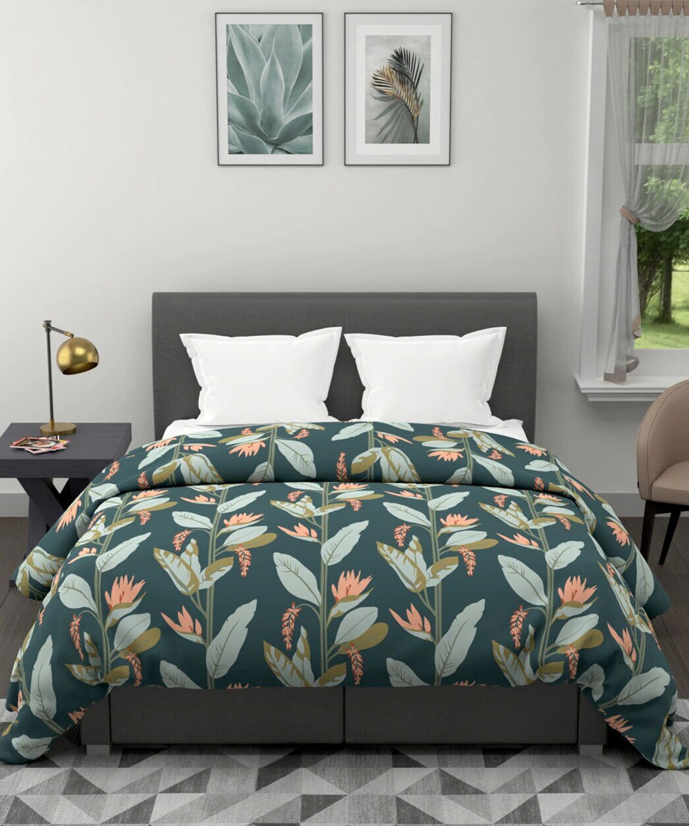 Green Floral 350GSM All Weather Comforter