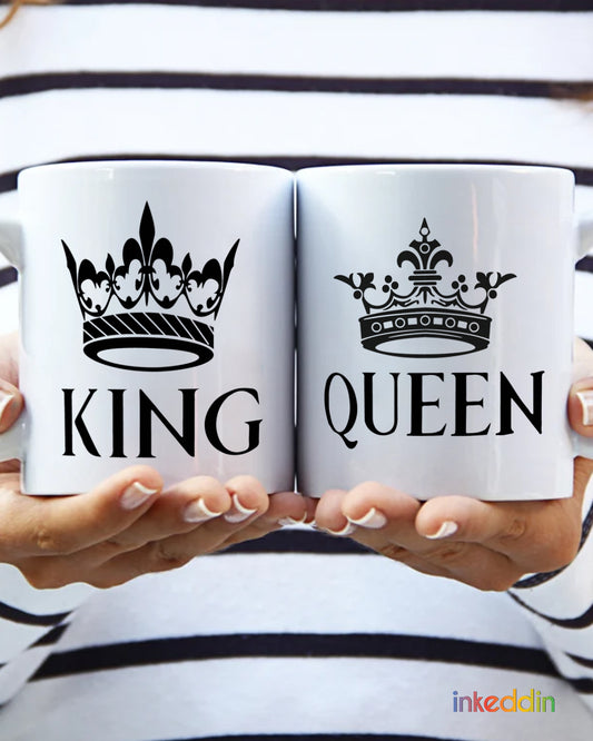 Black King & Queen Coffee Mug Set of 2