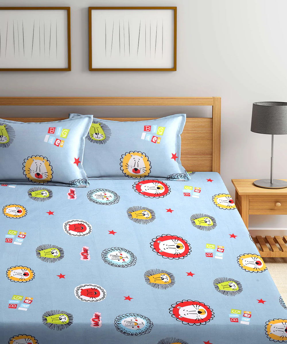 Cute Kids Fitted Bedsheet With Pillow Cover