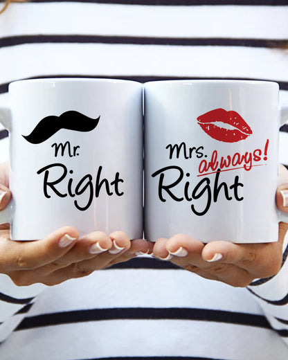 Mr Right-Mrs Always Right Mug Set of 2