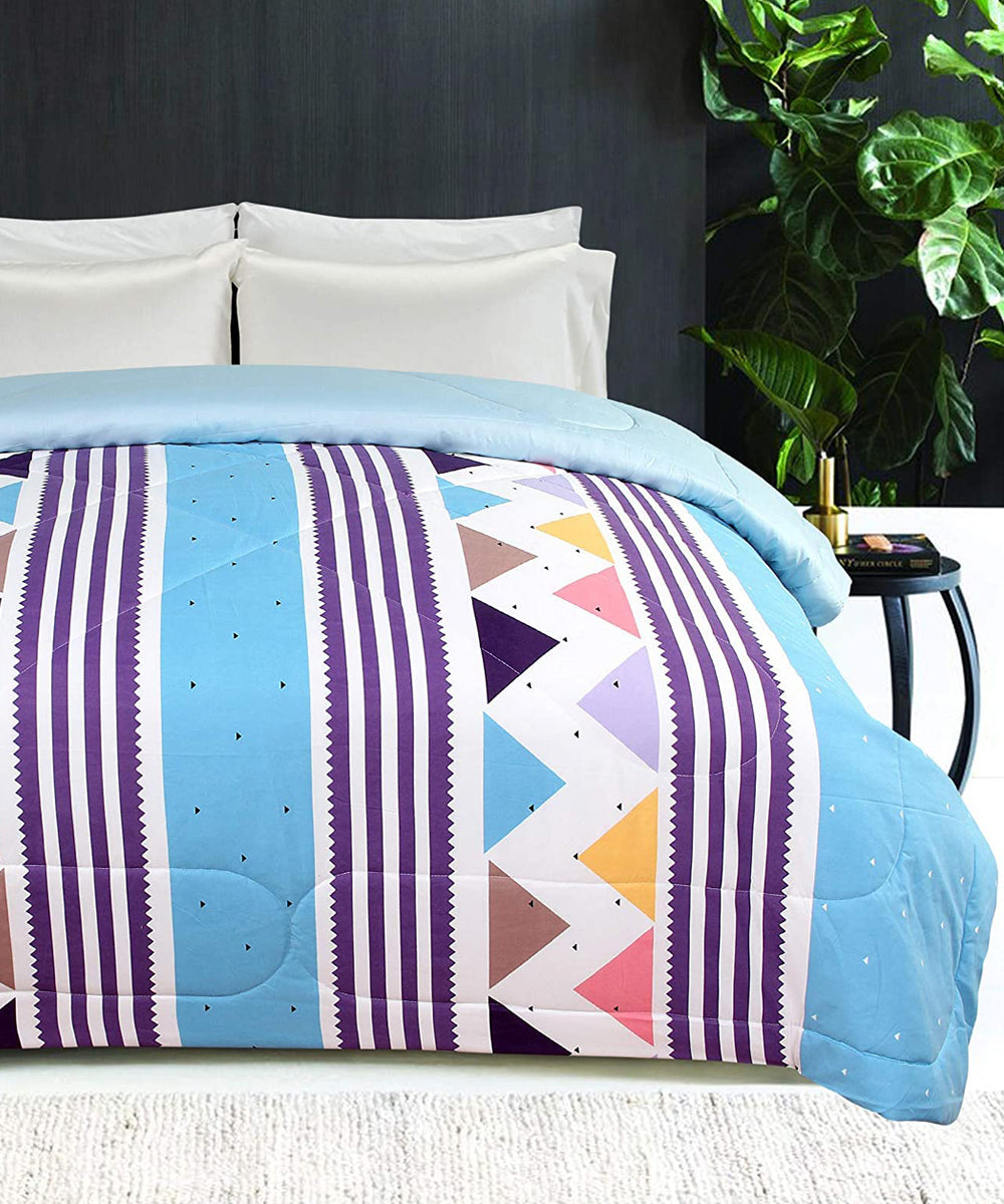 Blue Geometric 350GSM All Weather Comforter