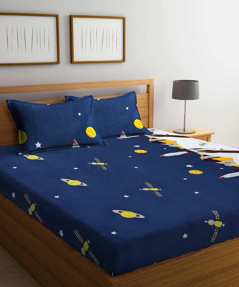 Space Printed Comforter Set with Bedsheet