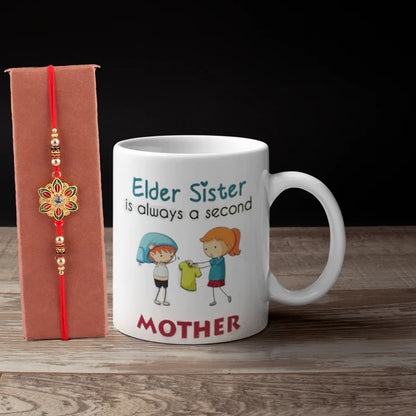 Elder Sister Is Allways a Second Mother Mug With Rakhi