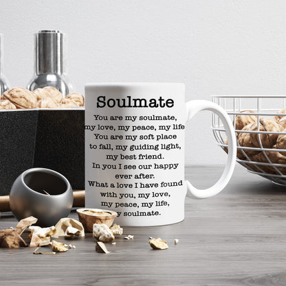 White SOULMATE Ceramic Coffee Mug