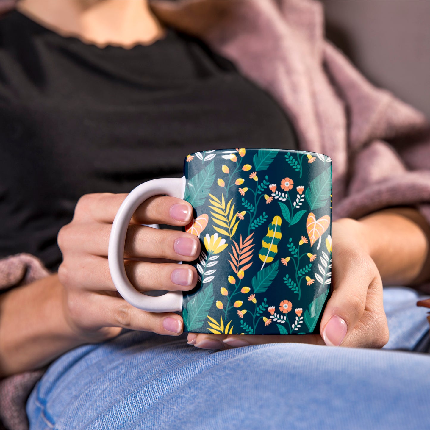 Flora Printed Ceramic Coffee Mug