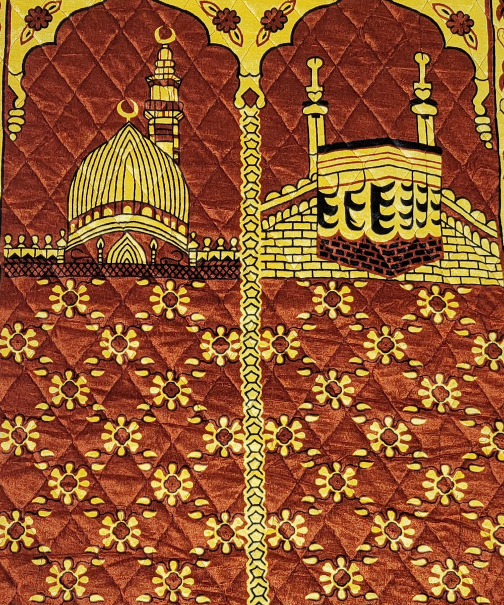 Mustard Velvet Janamaz Prayer Mat / Rug