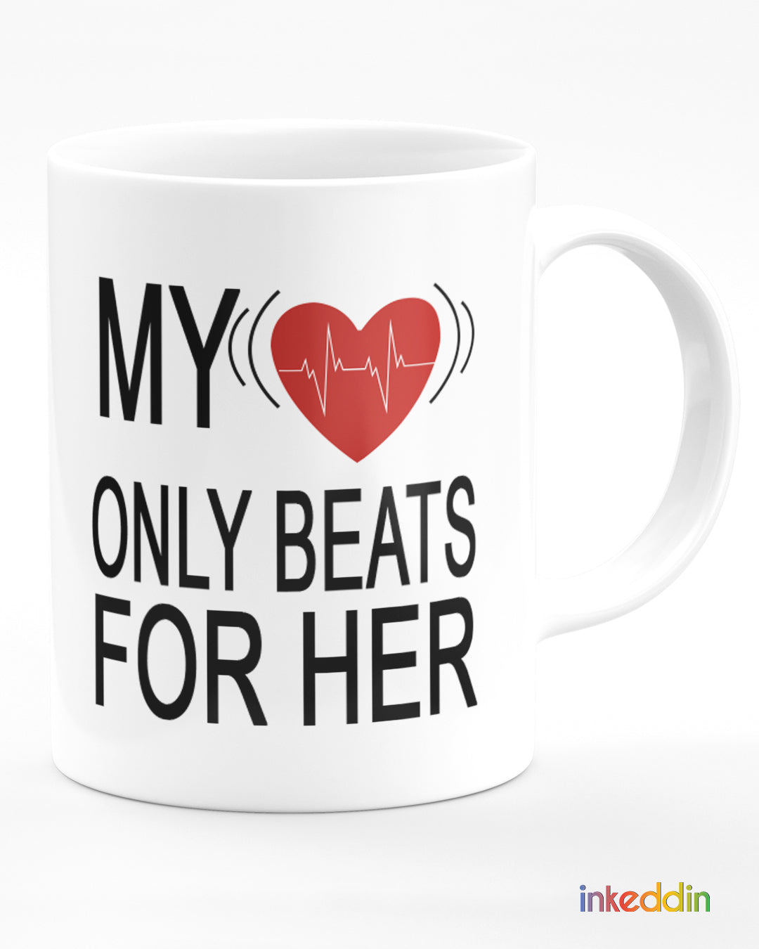 Heartbeat Coffee Mug Set of 2 for Lovers