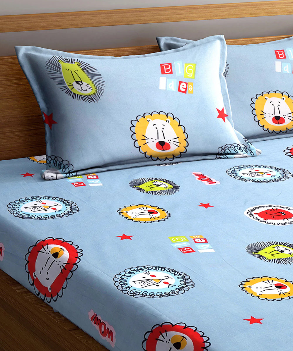 Cute Kids Fitted Bedsheet With Pillow Cover