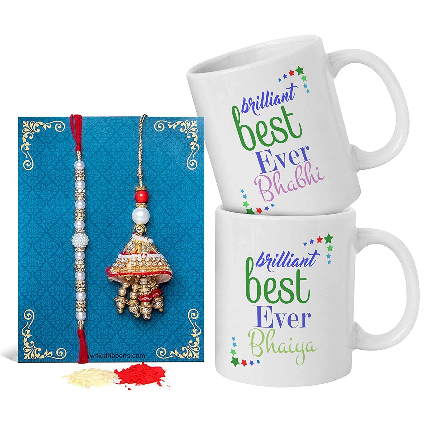 Brilliant Bhaiya & Bhabhi Mug Set with 2 Rakhi