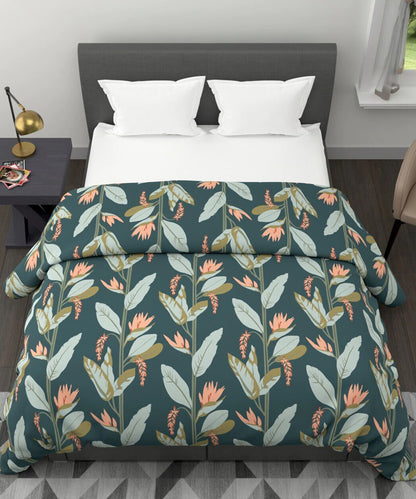 Green Floral 350GSM All Weather Comforter