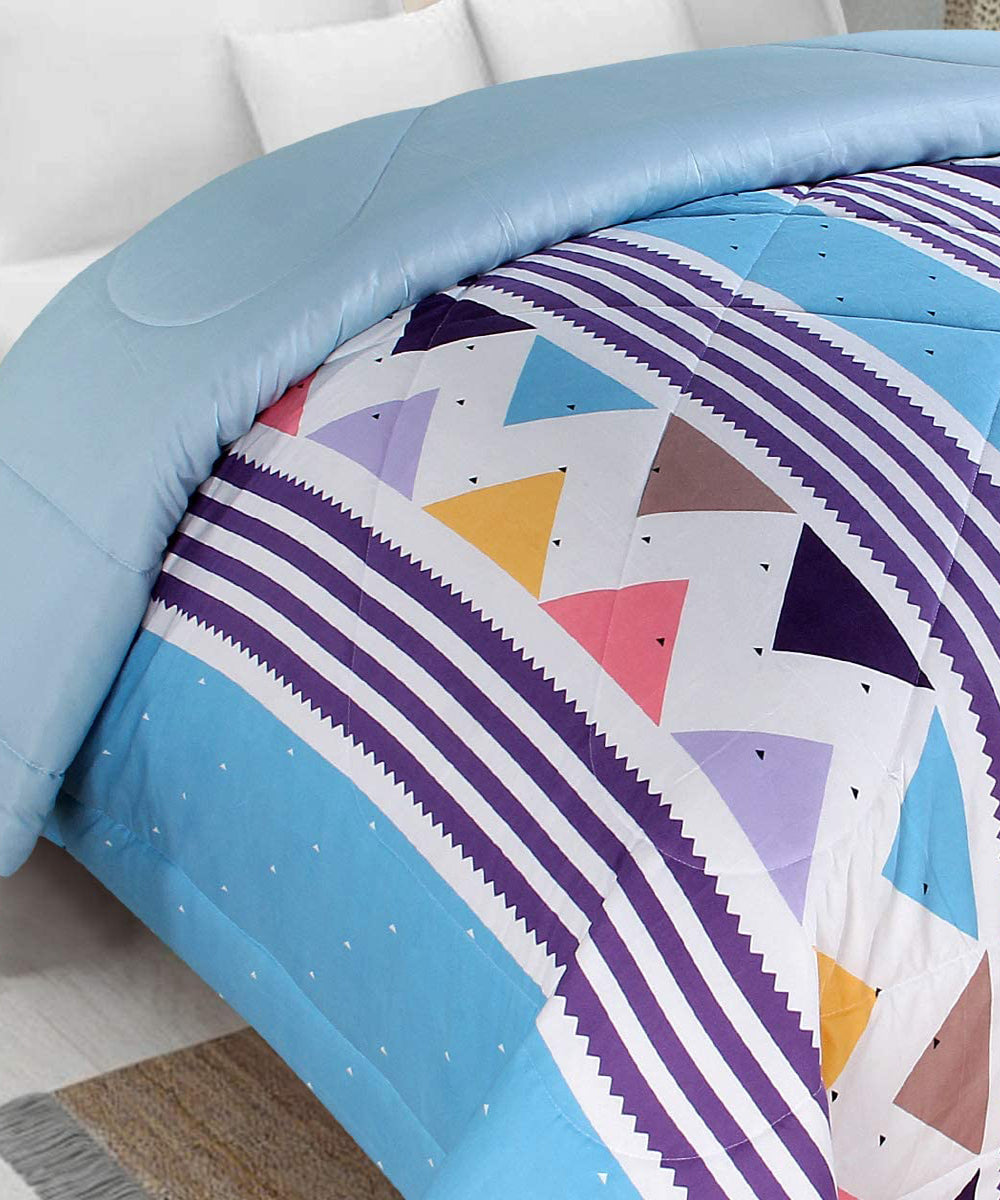 Blue Geometric 350GSM All Weather Comforter