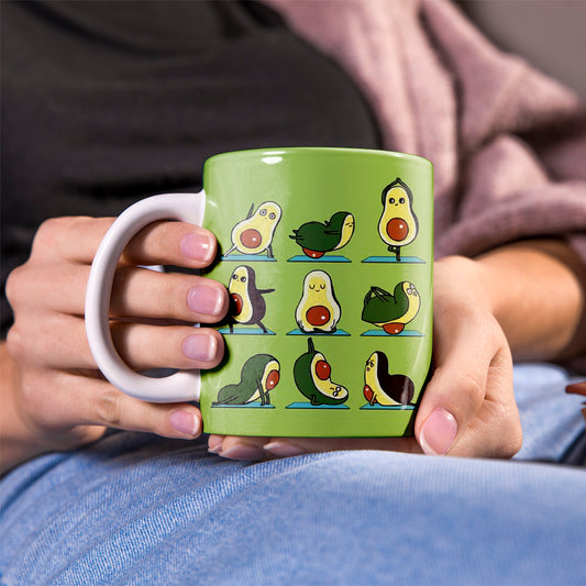 Yoga Avacado Printed Ceramic Coffee Mug