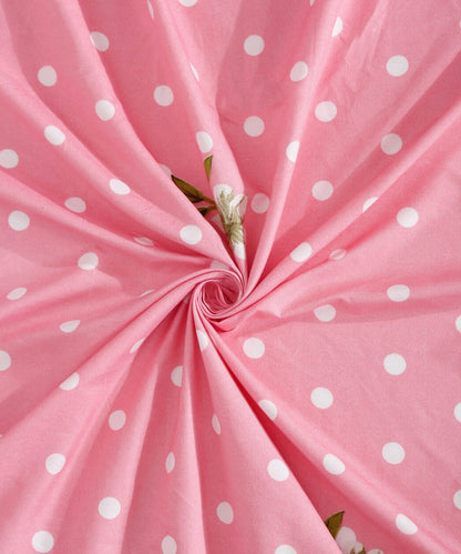 Pink & White Floral Fitted Bedsheet With Pillow Cover