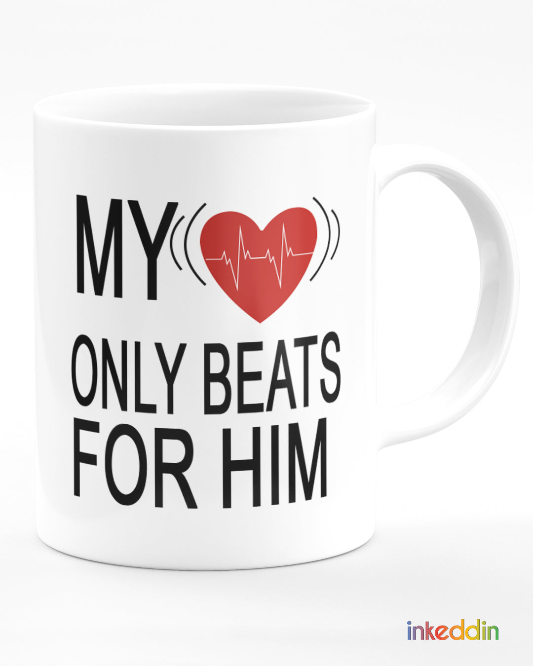 Heartbeat Coffee Mug Set of 2 for Lovers