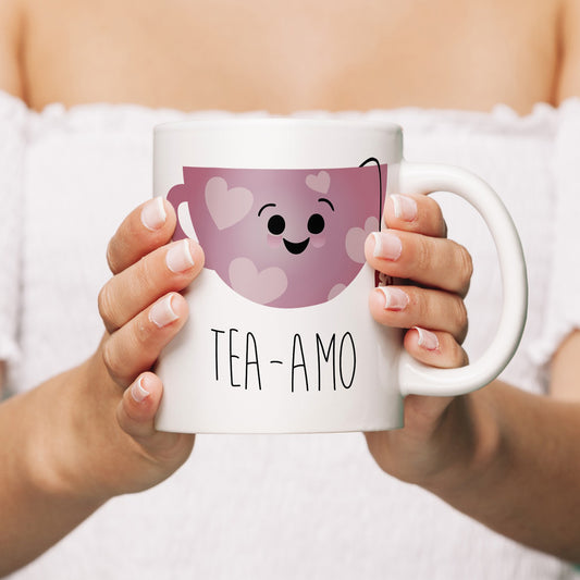 Tea-AMO White Ceramic Coffee Mug