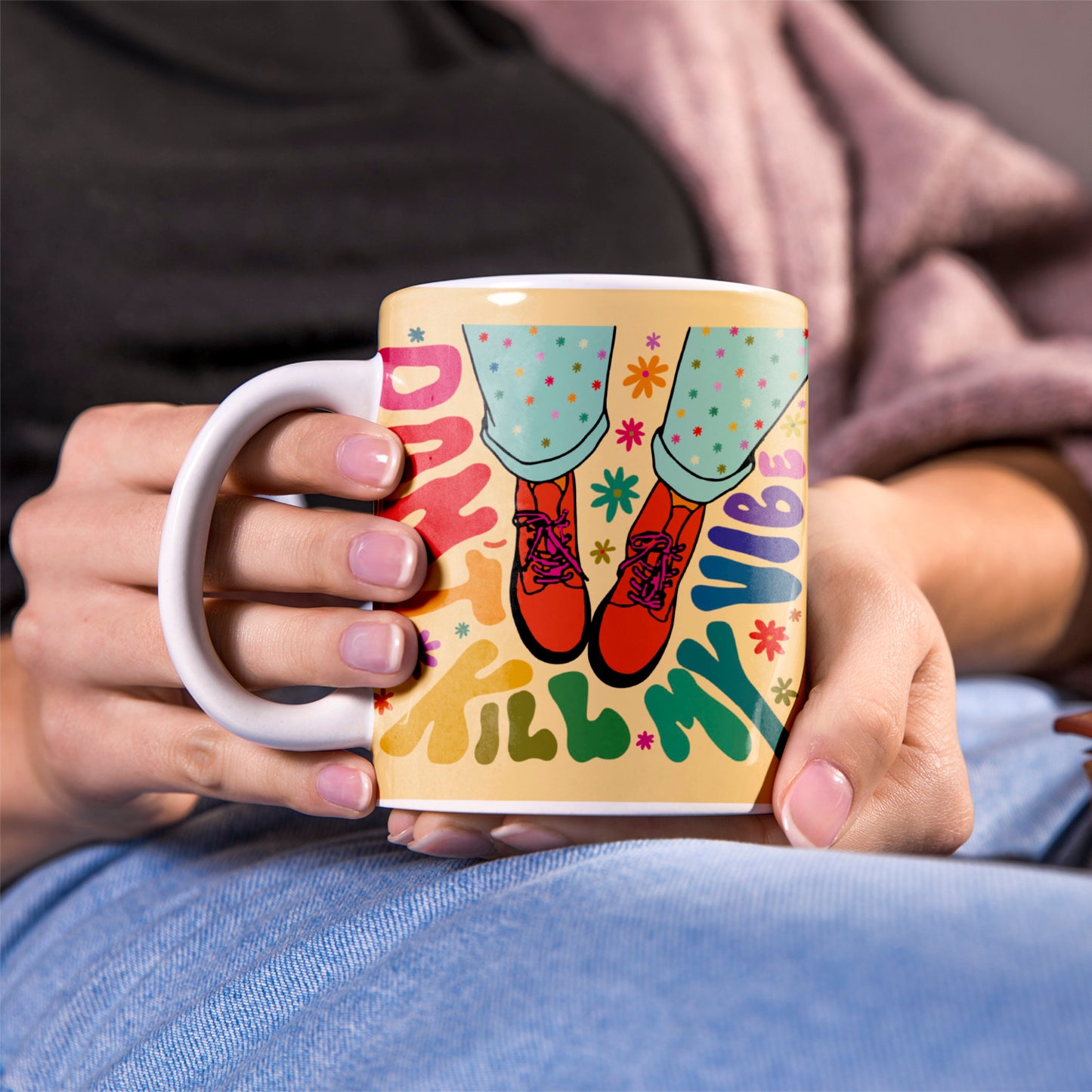 Colorful VIBE Printed Ceramic Coffee Mug