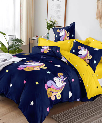 Unicorn Kids Comforter Set with Bedsheet