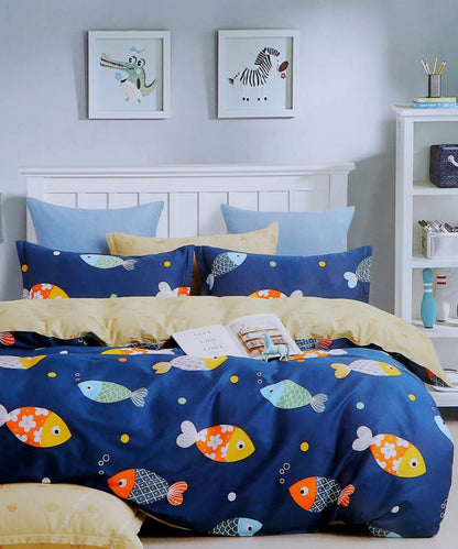 Blue Fish Comforter Set with Bedsheet