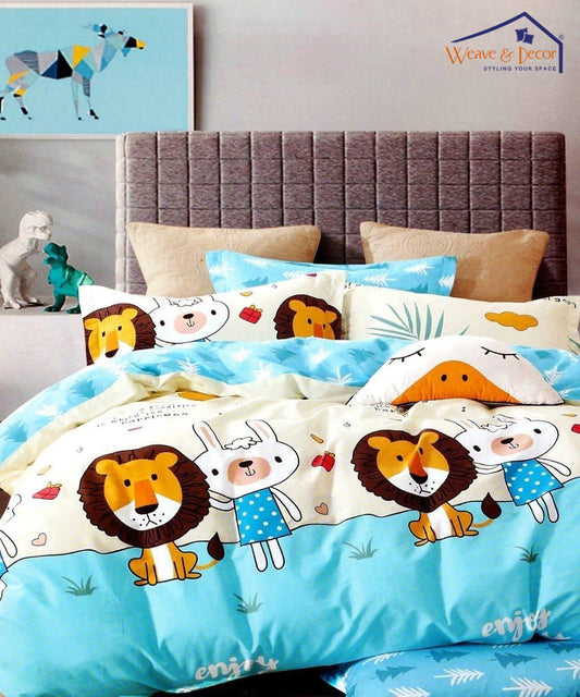 Multi Color Kids 350GSM Single Bed Comforter