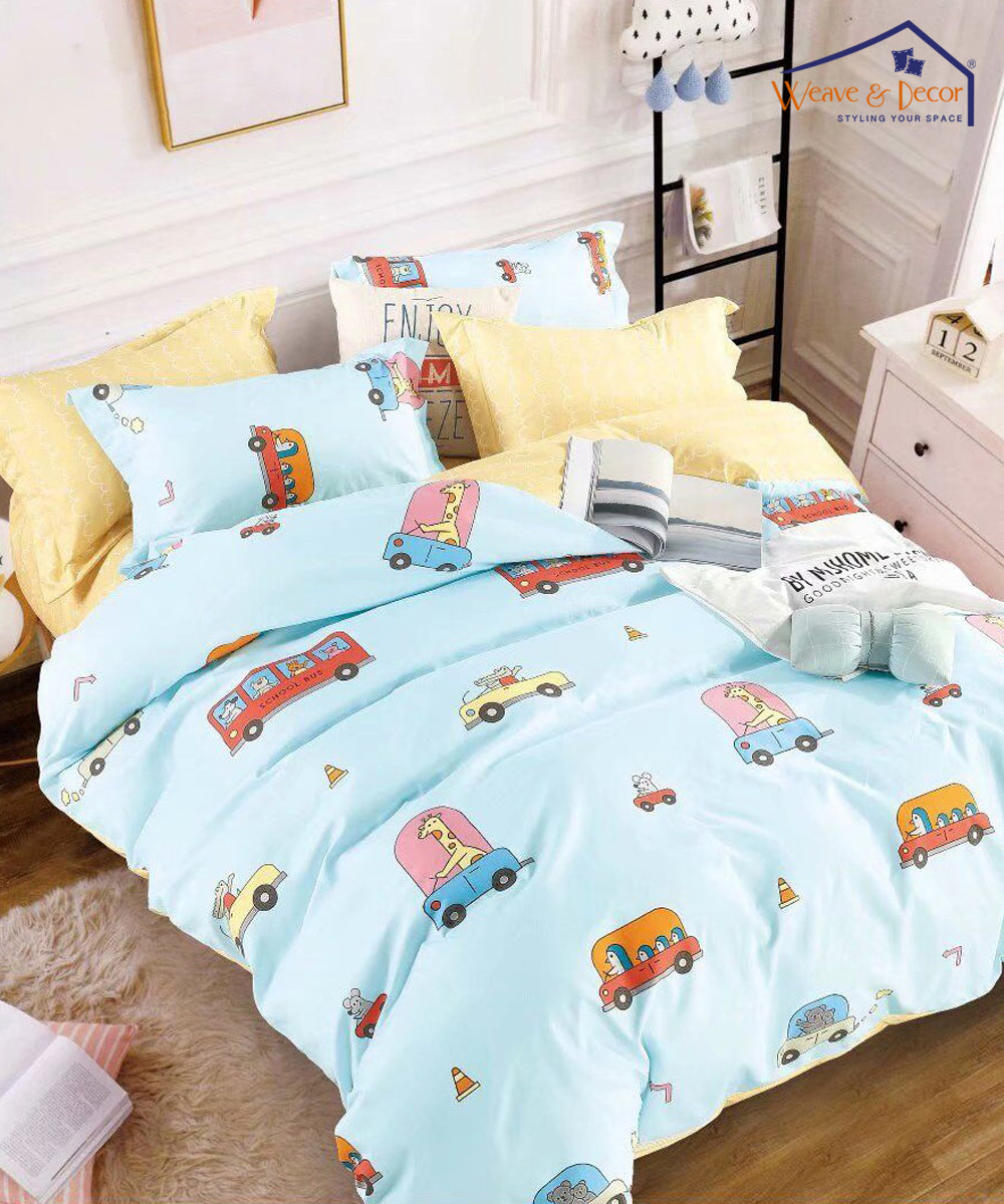 Blue Kids Comforter Set with Bedsheet