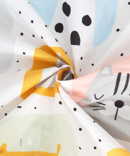 Cuddly Critters Kids Single Fitted Bedsheet With 1 Pillow Cover