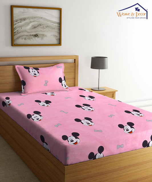 Mouse Magic Kids Flat Bedsheet With Pillow Covers