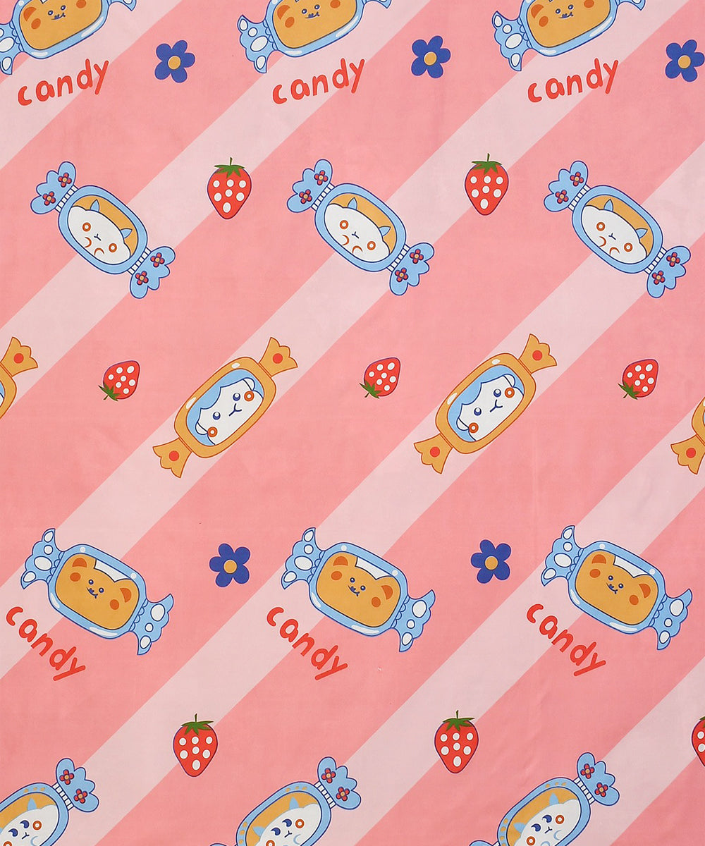 Sweet Candy Dreams Kids Bedsheet  With Pillow Cover