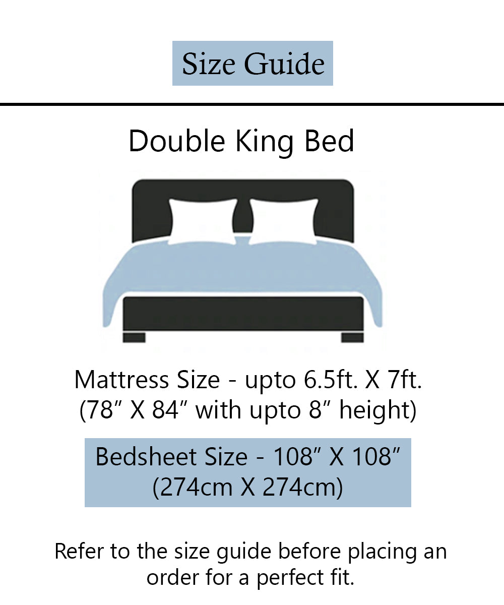 Dark Green Floral King Size Bedsheet with 2 Pillow Covers