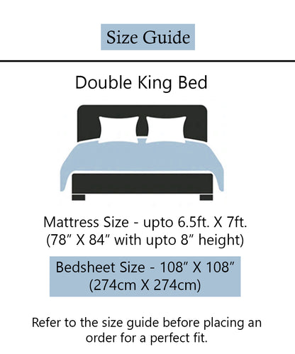 Dark Green Floral King Size Bedsheet with 2 Pillow Covers