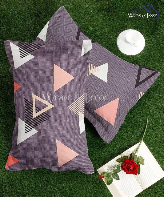 Multi Color Triangles  Pillow Cover Set of 2