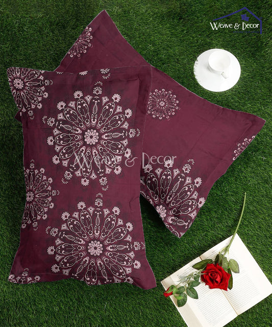 Wine Floral Pillow Cover Set of 2