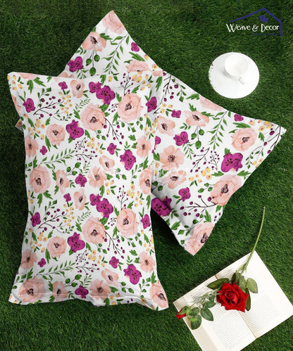 Multi Color Floral Pillow Cover Set of 2